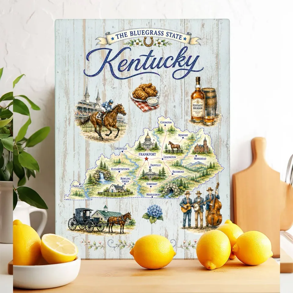Avery Lane Gifts Kentucky skærebræt glas 28x38 cm