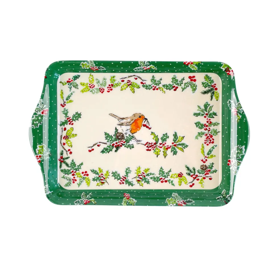 Ulster Weavers Christmas Robins bakke grøn 21x14 cm