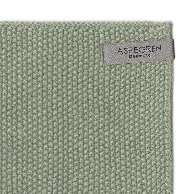 AspEgren Solid Strikkede Karklude Mint 26x26 cm 2 stk Bomuld