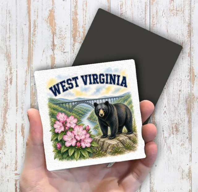 Avery Lane Gifts West Virginia køleskabsmagnet 10x10 fugl