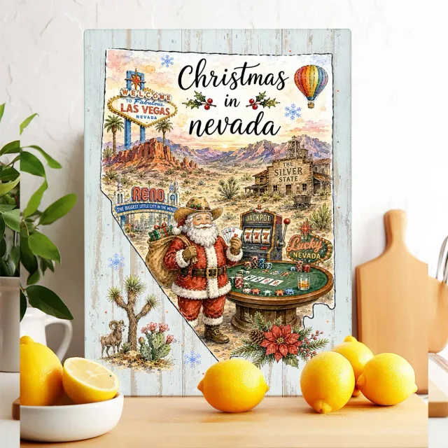 Avery Lane Gifts Christmas in Nevada skærebræt glas 28x38