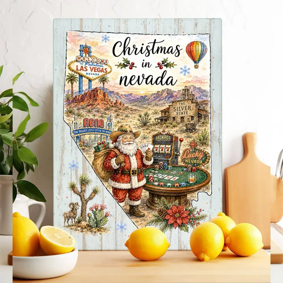 Avery Lane Gifts Christmas in Nevada skærebræt glas 28x38
