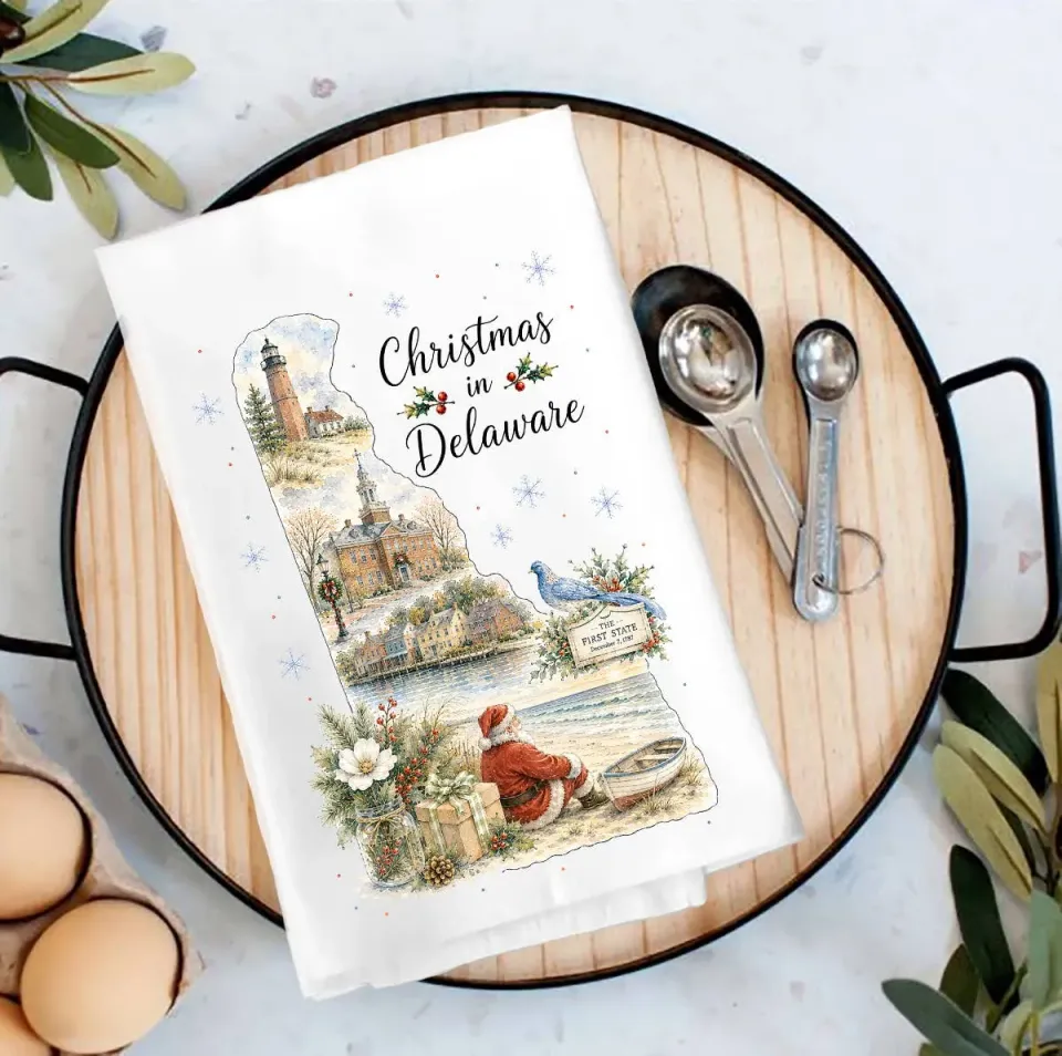 Avery Lane Gifts Christmas Delaware viskestykke bomuld