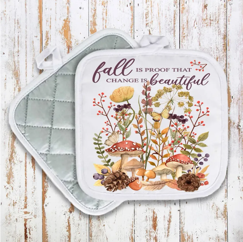 Avery Lane Gifts Fall is Beautiful Wildflower Mushroom grydelap