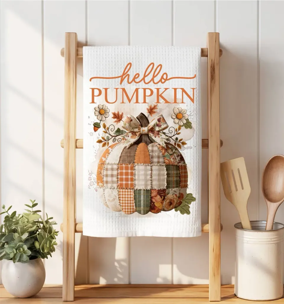 Avery Lane Gifts Hello Pumpkin vaffelklud microfiber 41x36 cm