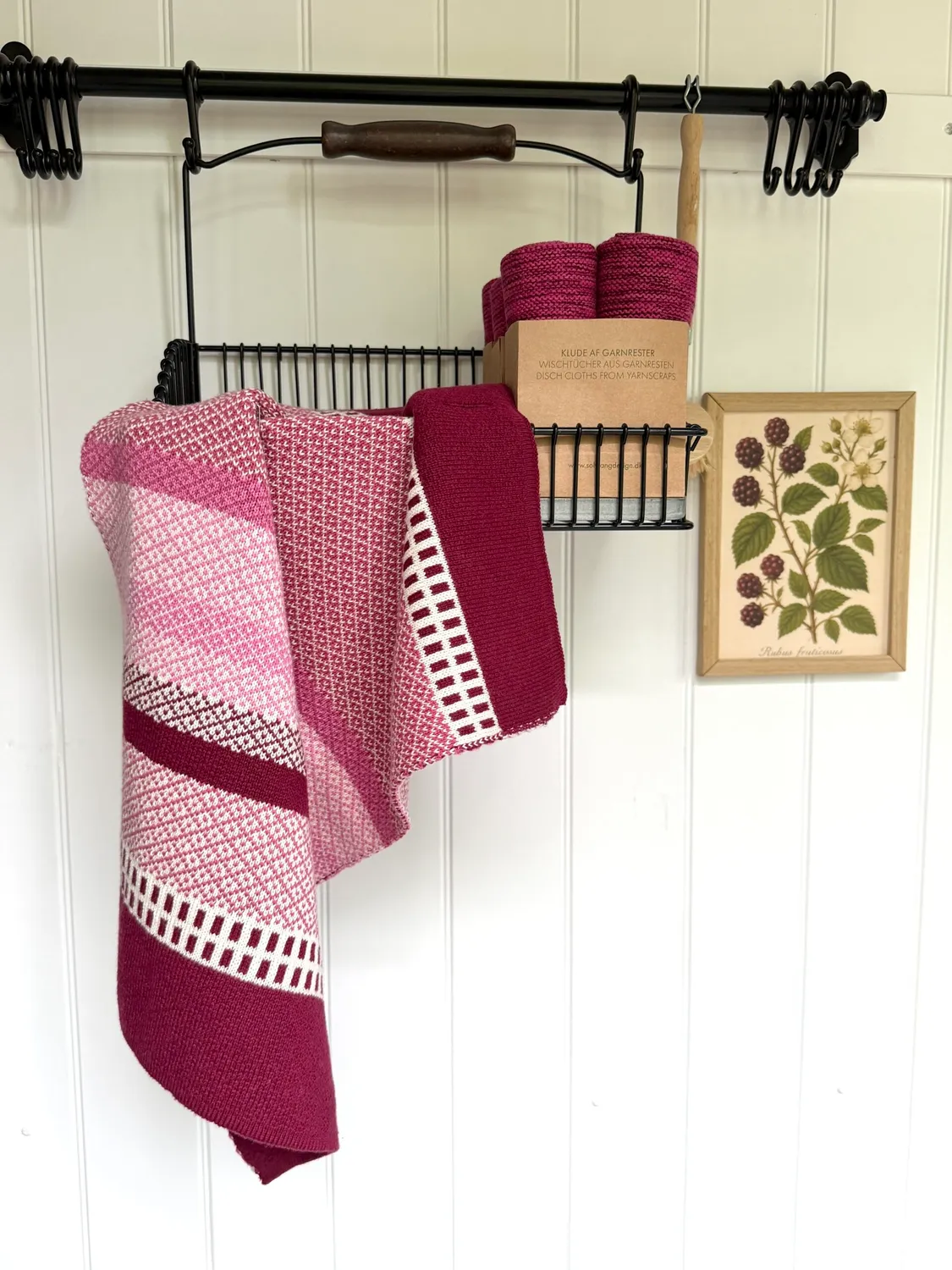 Solwang Restgarn jacquard håndklæde berry OEKO-TEX