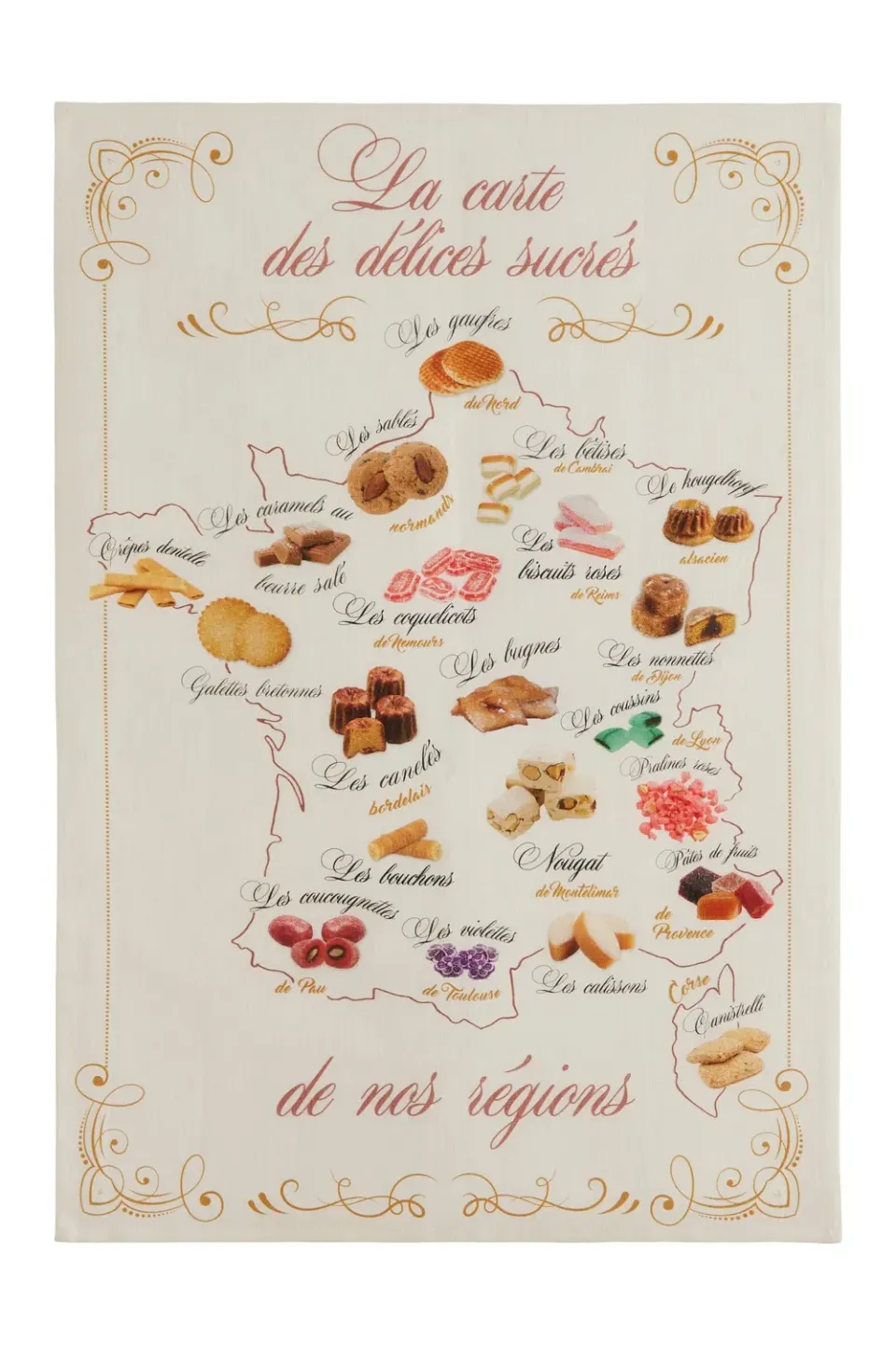 Coucke Gourmet Map viskestykke beige bomuld-hør 50x75