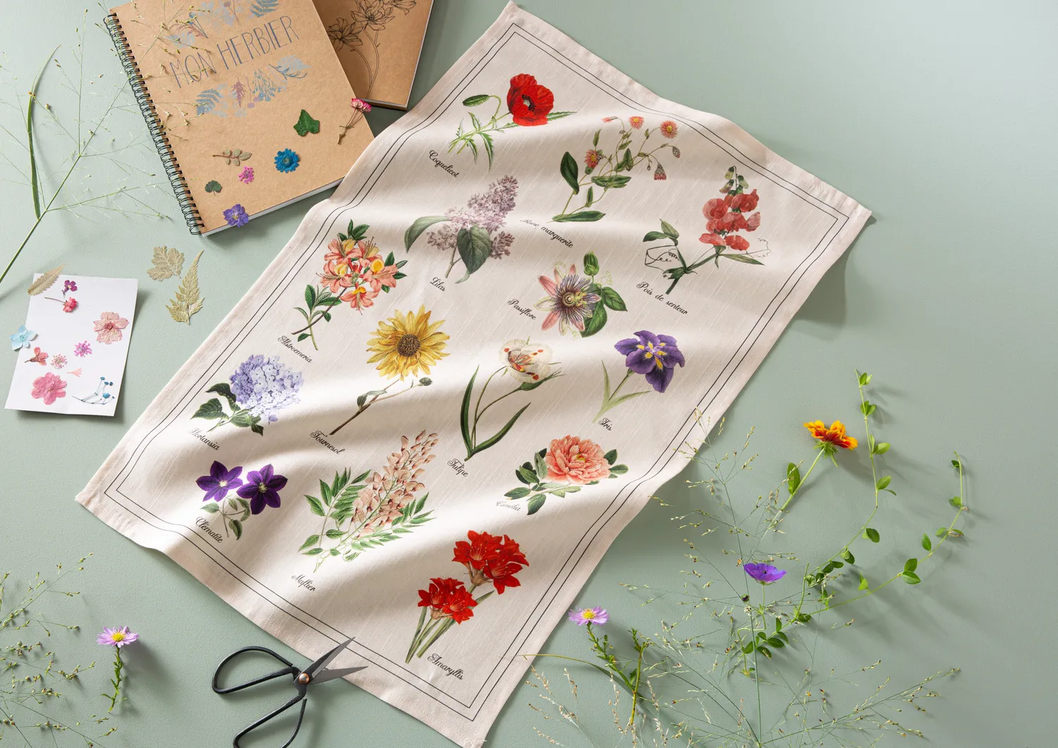 Coucke Herbarium viskestykke 50x75 cm hørblanding botanisk